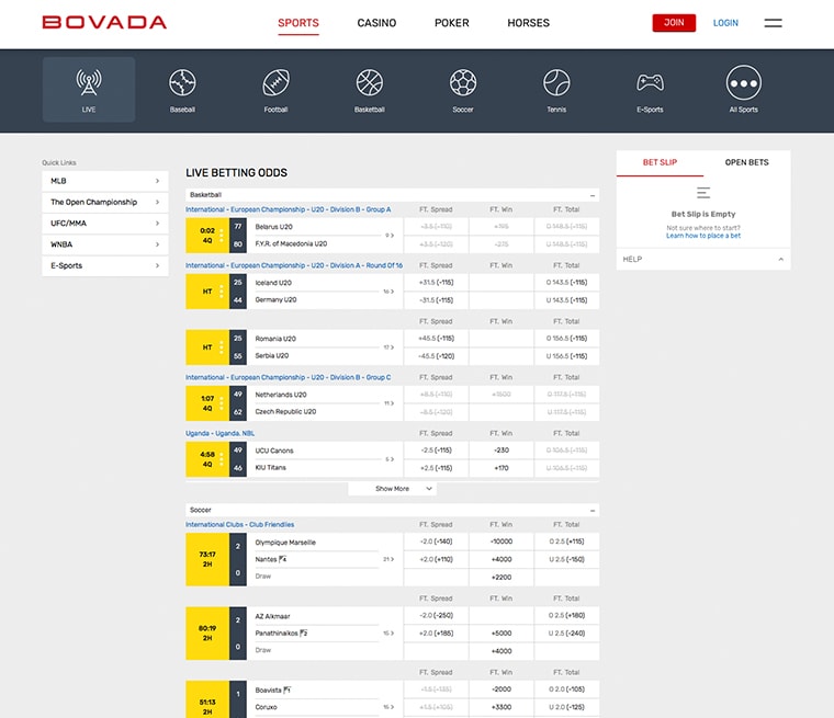 Bovada - Live Betting