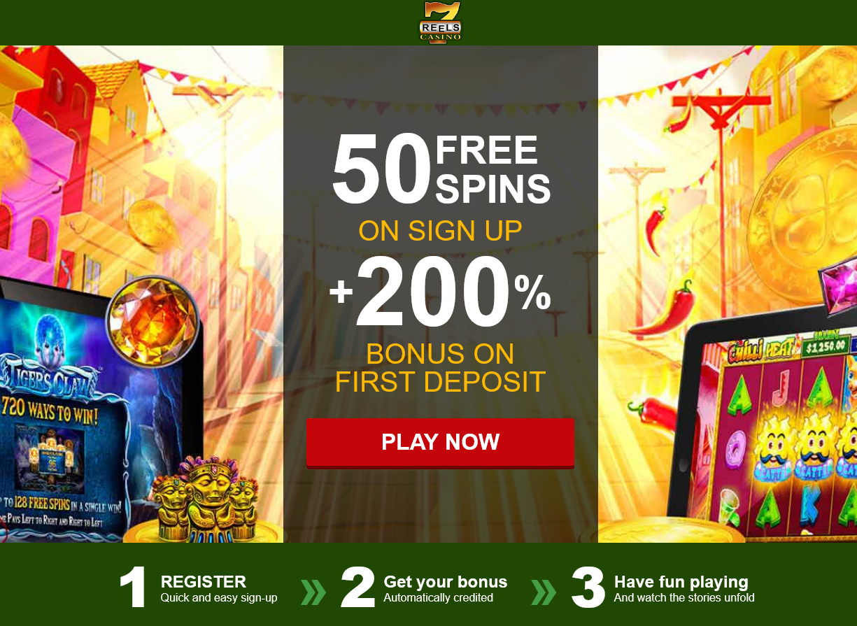 50 FREE SPINS ON SIGN UP + 200 % BONUS ON FIRST DEPOSIT