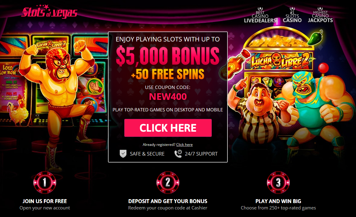 Slots of Vegas | Exclusive for Ian | 400% Bonus | 50 Free Spins on CB
