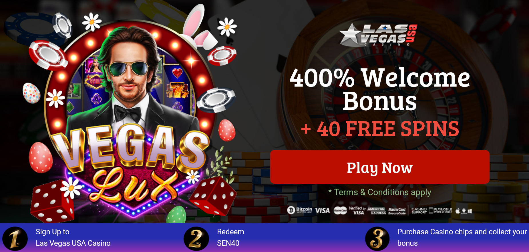 400% WELCOME BONUS | + 40 FREE SPINS