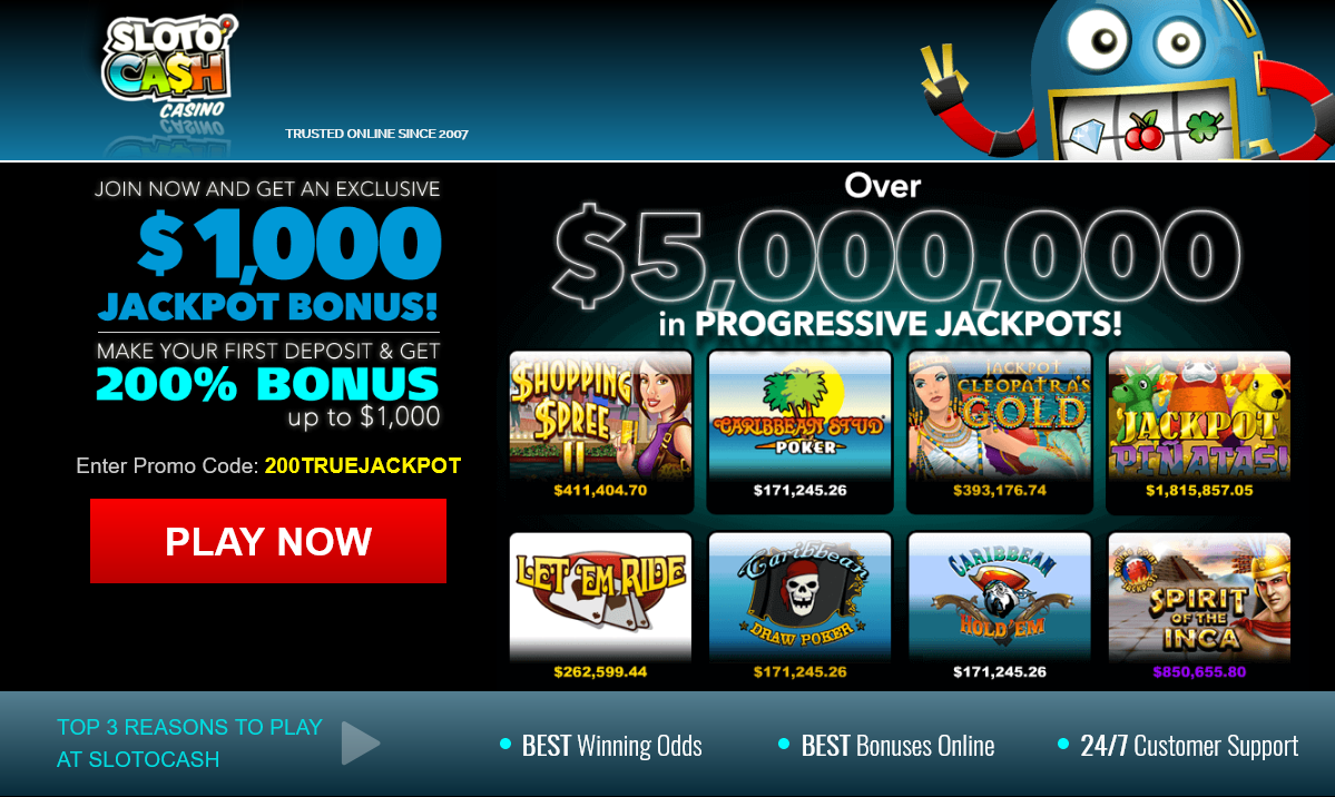 Slotocash Progressive Jackpots