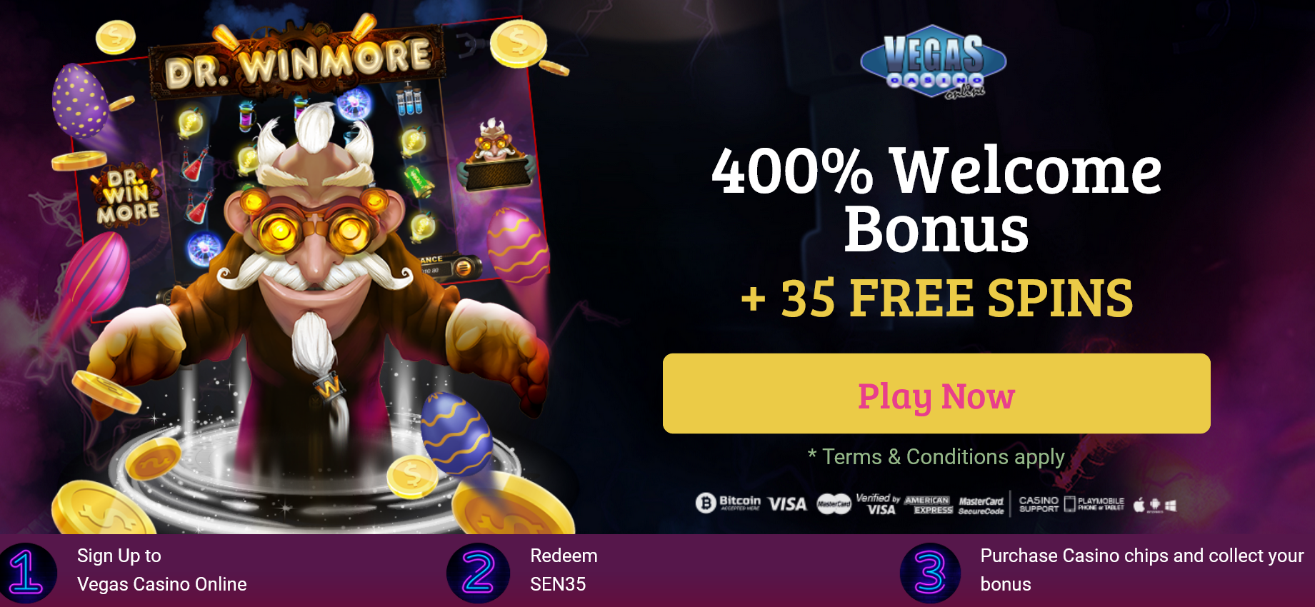 400% WELCOME BONUS | + 35 FREE SPINS